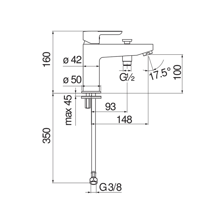 Immagine di Nobili ABC miscelatore monocomando per vasca, con deviatore, finitura cromo AB87118/10CR