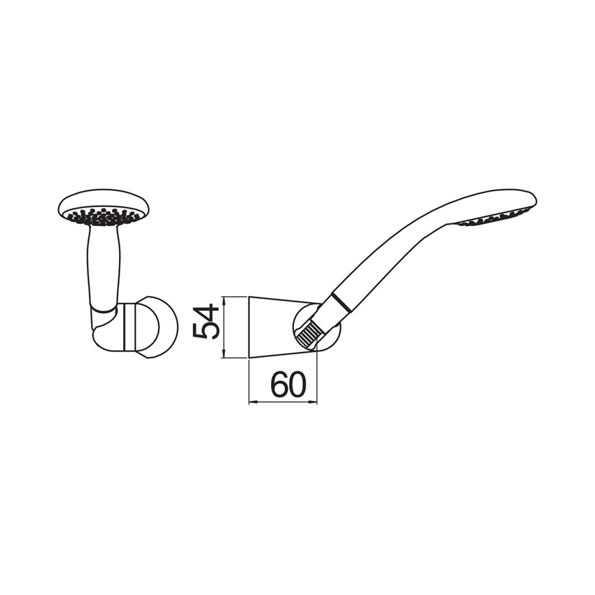 Immagine di Nobili ABC set doccia con doccetta, supporto doccetta e flessibile 150 cm, finitura cromo AD144/4CR