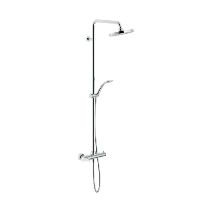 Grohe Tempesta Doccia Testa Rotonda 25 Cm Con Getto Pioggia, Cromo – Regolabile, Anticalcare, EcoJoy, 1 Getto