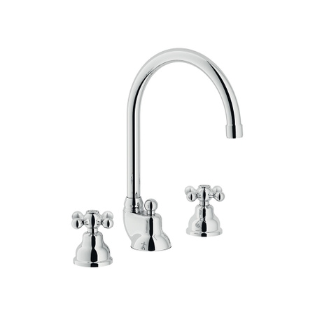 Immagine di Nobili GRAZIA batteria 3 fori per lavabo, con scarico e bocca girevole, finitura cromo GRC5012/1CR