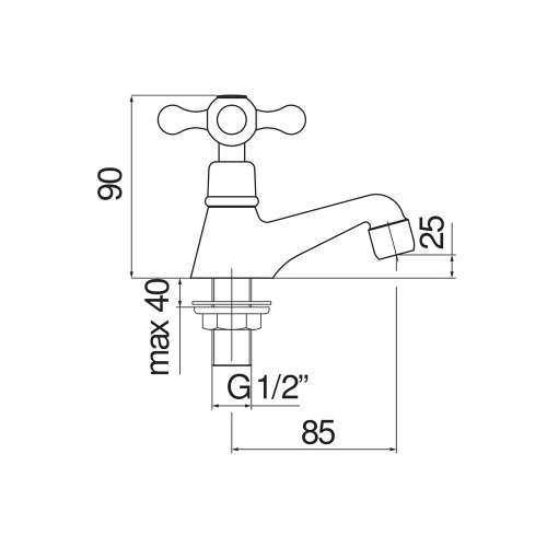 Immagine di Nobili GRAZIA rubinetto monoacqua, senza scarico, finitura cromo GRC5004/2CR