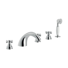 Immagine di Nobili GRAZIA batteria 5 fori per bordo vasca, con deviatore, finitura cromo WEBK204/GRCR