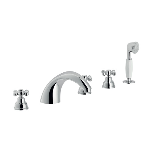 Immagine di Nobili GRAZIA batteria 5 fori per bordo vasca, con deviatore, finitura cromo WEBK204/GRCR