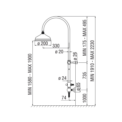 Immagine di Nobili GRAZIA colonna con rampa telescopica, finitura cromo AD141/10CR