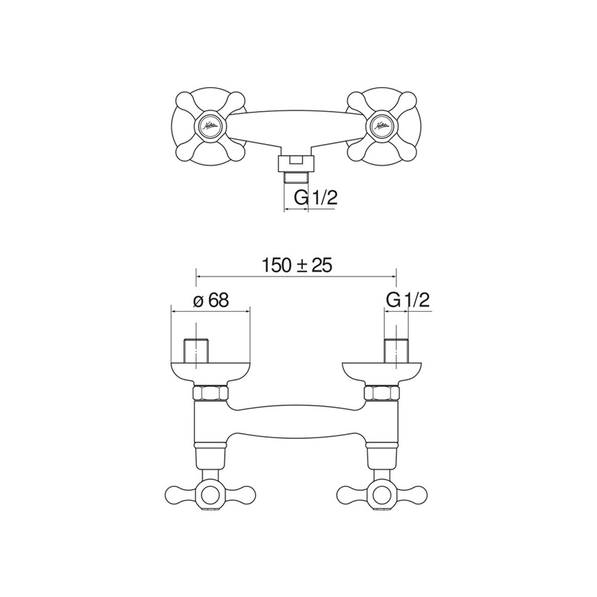 Immagine di Nobili GRAZIA gruppo esterno per doccia, finitura cromo GRC5003/1CR