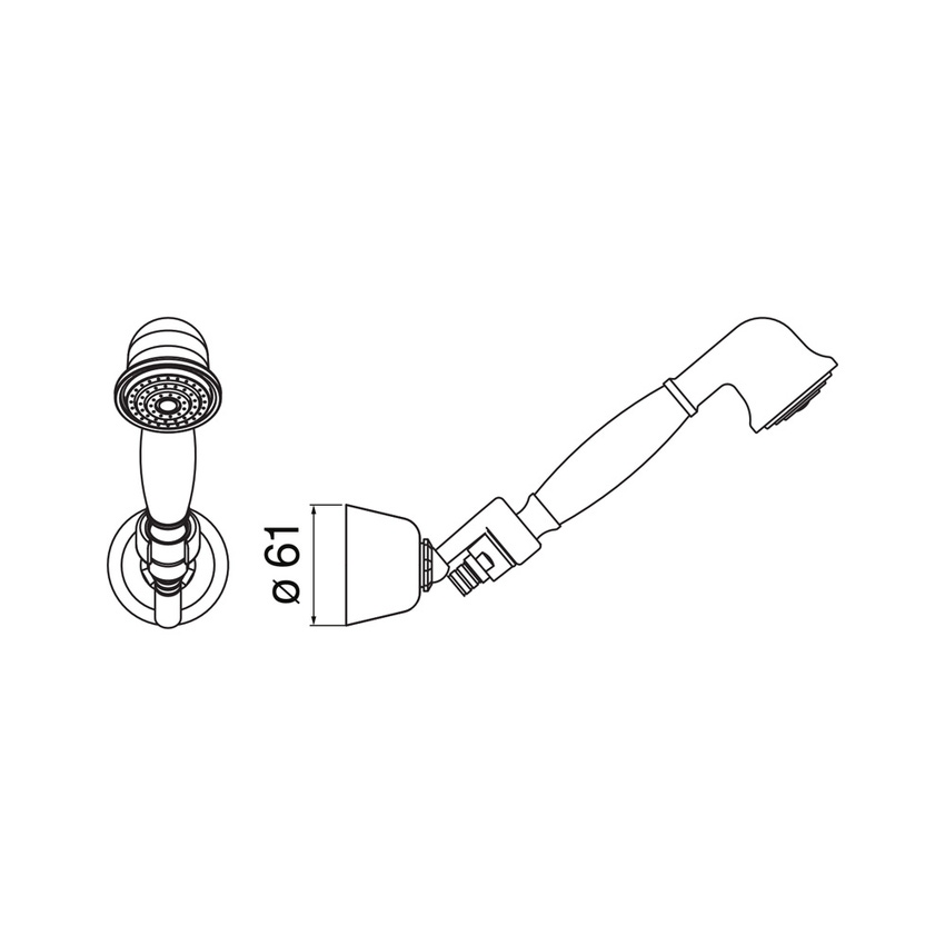 Immagine di Nobili GRAZIA set doccia con doccetta, supporto doccetta e flessibile 150 cm, finitura cromo AD144/5CR