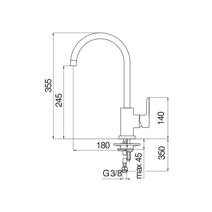 Immagine di Nobili ABC miscelatore monocomando per lavello H.36 cm, con bocca girevole, finitura cromo AB87133CR