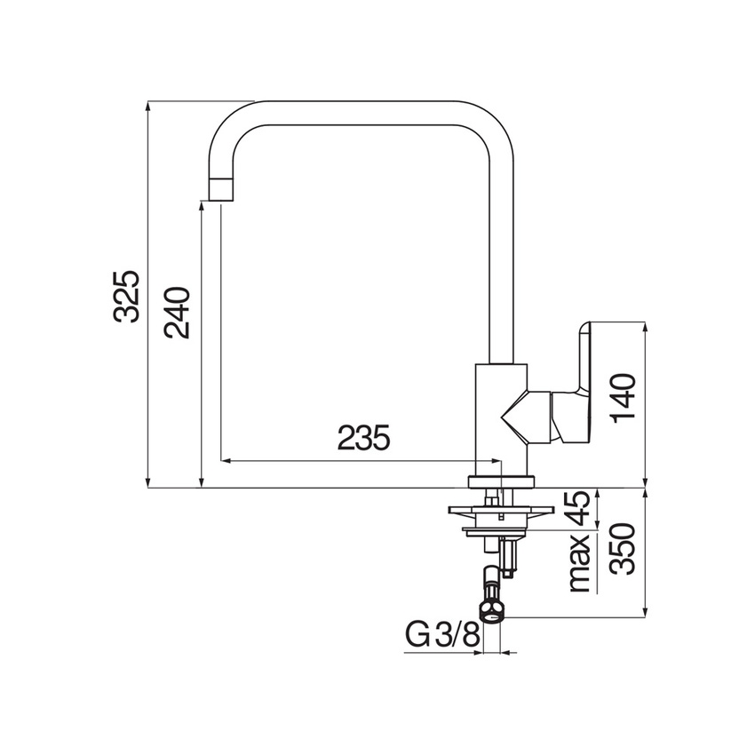 Immagine di Nobili ABC miscelatore monocomando per lavello H.33 cm, con bocca girevole, finitura cromo AB87134CR