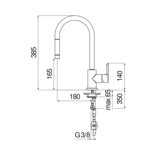 Immagine di Nobili ABC miscelatore monocomando per lavello, con bocca girevole e doccetta estraibile, finitura cromo AB87137/1CR
