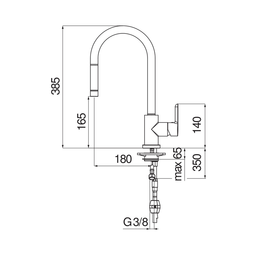 Immagine di Nobili ABC miscelatore monocomando per lavello, con bocca girevole e doccetta estraibile, finitura cromo AB87137/1CR
