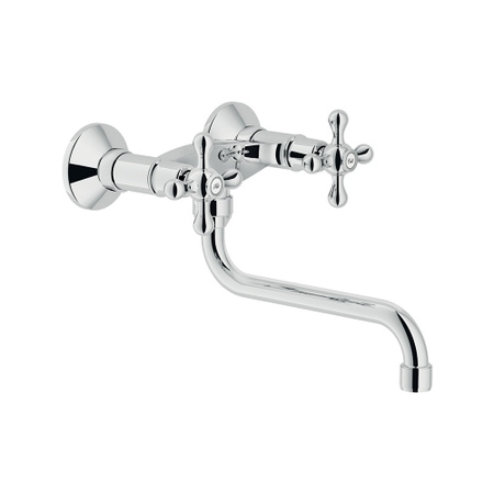 Immagine di Nobili GRAZIA miscelatore bicomando a parete per lavello, con bocca girevole, finitura cromo GRC5003CR