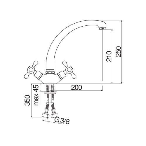 Immagine di Nobili GRAZIA miscelatore bicomando per lavello, con bocca girevole, finitura cromo GRC5117/5CR