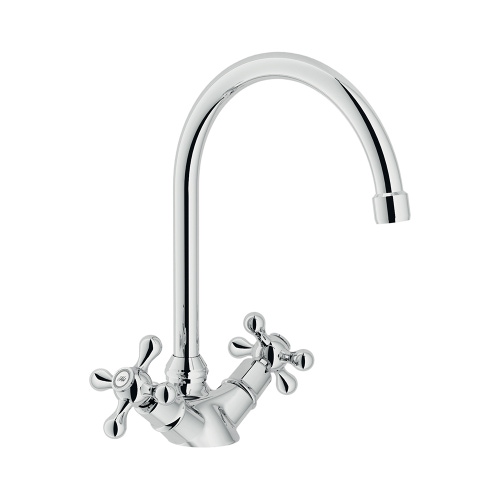 Immagine di Nobili GRAZIA miscelatore bicomando per lavello, con bocca girevole, finitura cromo GRC5117CR