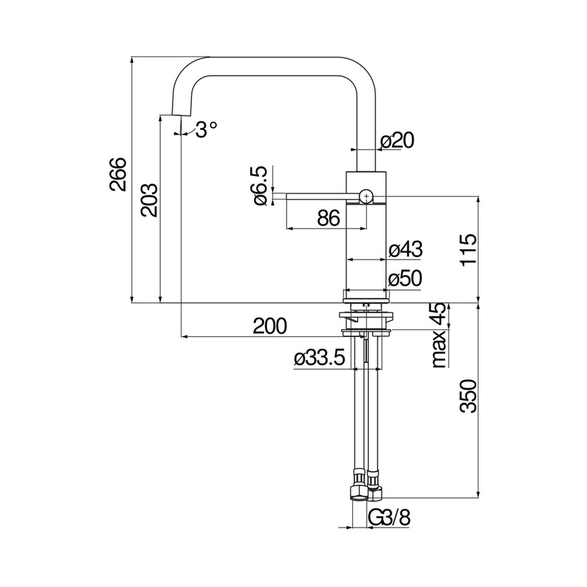 Immagine di Nobili VELIS miscelatore monocomando per lavello, con bocca girevole, finitura cromo VE125134CR