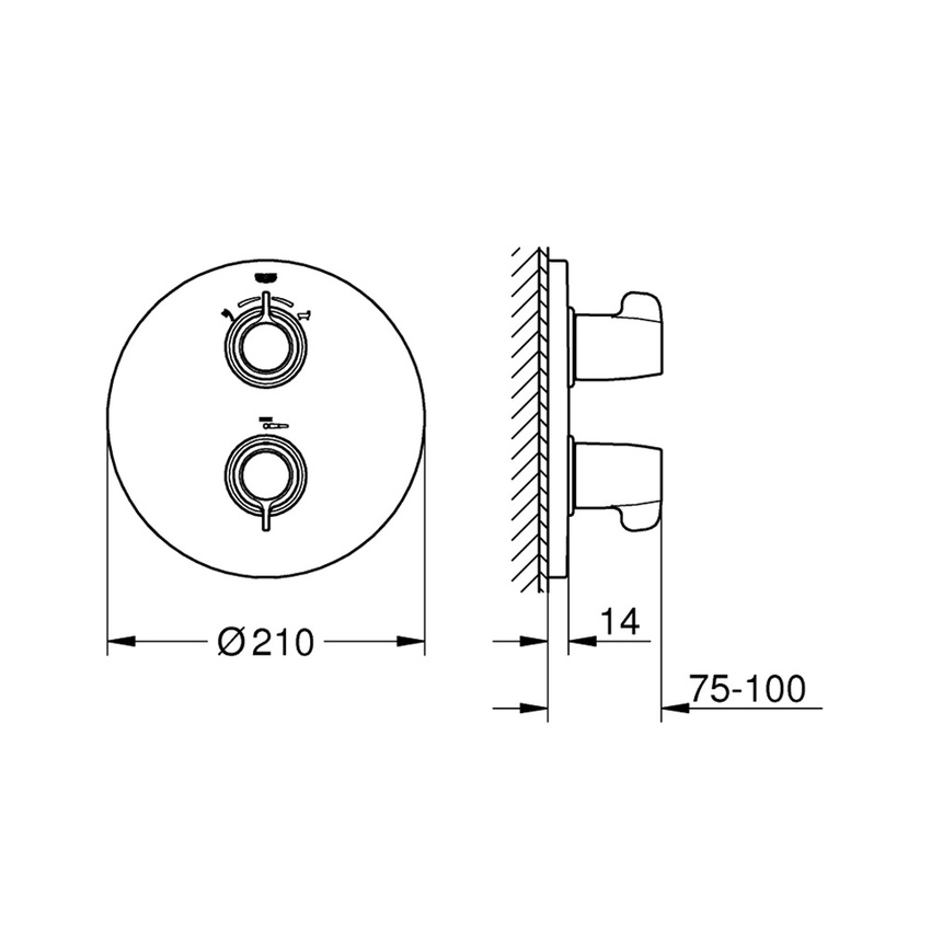 Immagine di Grohe Grohtherm special miscelatore termostatico per doccia, senza corpo incasso, finitura cromo 29094000