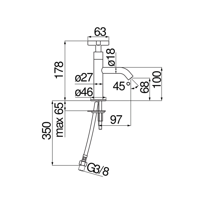 Immagine di Nobili LIRA rubinetto monoacqua per lavabo, senza scarico, finitura cromo LR116236CR