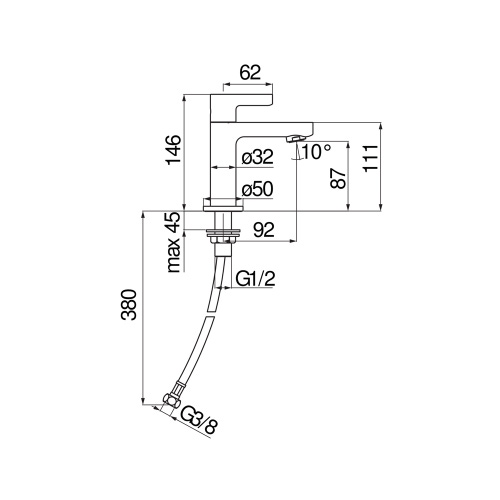 Immagine di Nobili LIRA rubinetto monocomando per lavabo, senza scarico, finitura cromo LR116237CR