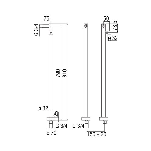 Immagine di Nobili LIRA colonne a pavimento, con supporto doccetta, finitura cromo AV00151/11CR