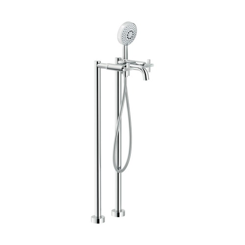 Immagine di Nobili LIRA gruppo esterno per vasca, con set doccia, a pavimento, con deviatore, finitura cromo LR116210/2SCR