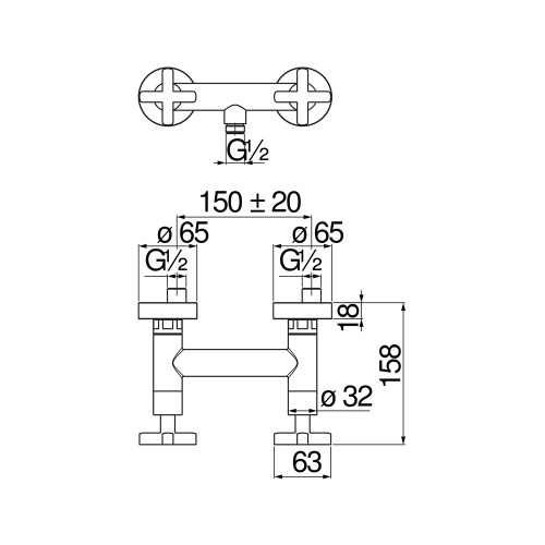 Immagine di Nobili LIRA gruppo esterno per doccia, finitura cromo LR116230CR