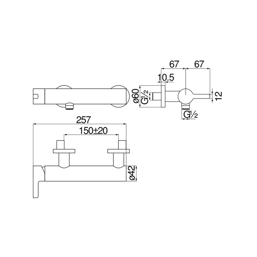 Immagine di Nobili LIRA miscelatore monocomando esterno per doccia, con limitatore di portata, finitura cromo LR116130CR
