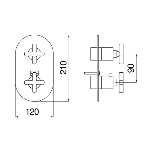 Immagine di Nobili LIRA miscelatore termostatico per doccia, ad incasso, a 1 via, finitura cromo LR116101CR