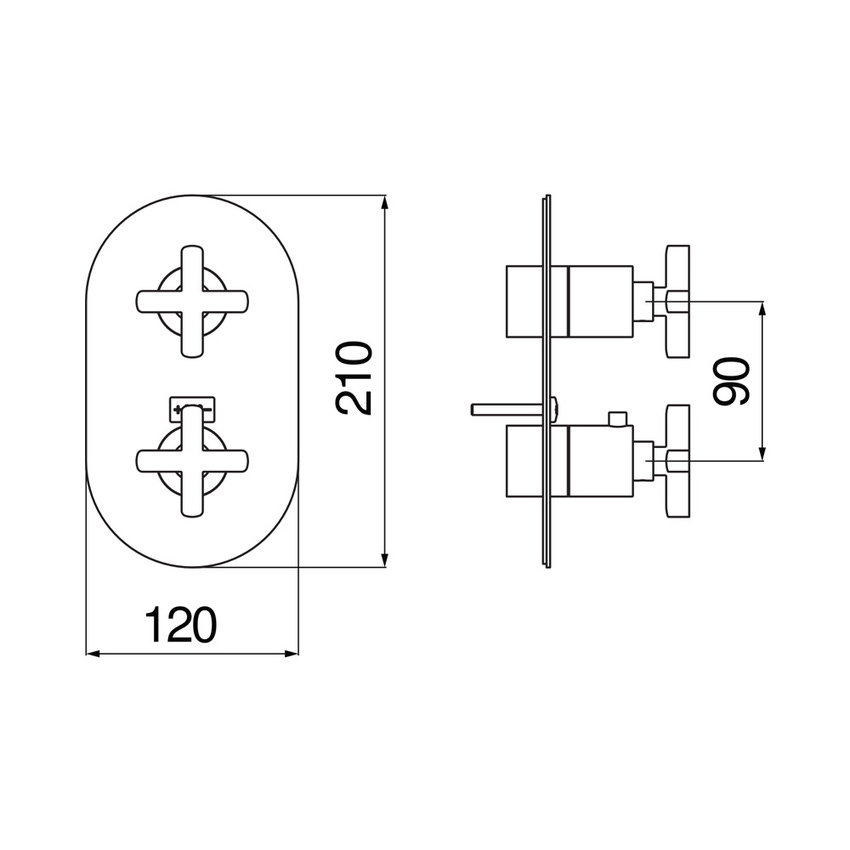 Immagine di Nobili LIRA miscelatore termostatico per doccia, ad incasso, a 1 via, finitura cromo LR116101CR