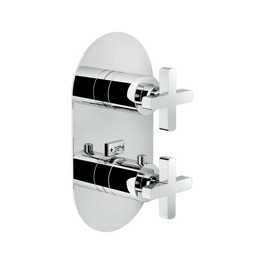 Immagine di Nobili LIRA miscelatore termostatico per doccia, ad incasso, a 2 vie, finitura cromo LR116102CR