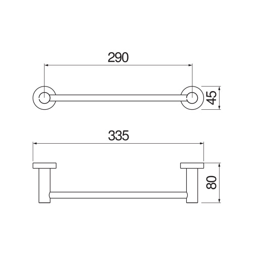 Immagine di Nobili ZEN porta salvietta L.34 cm, a parete, finitura cromo ACPL20/335CR