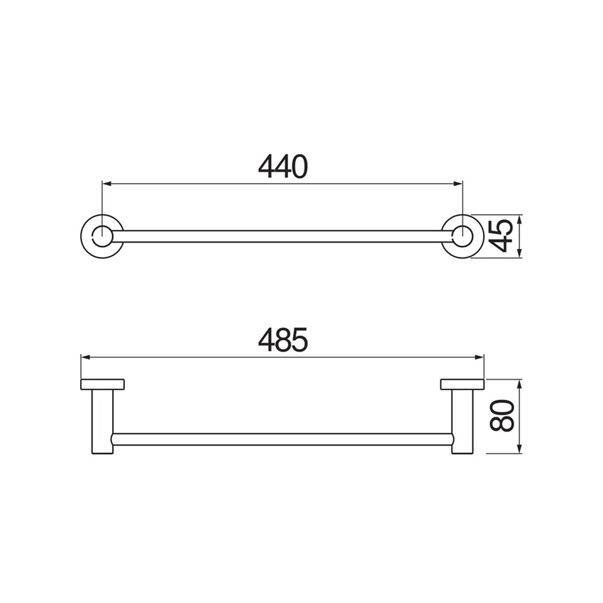 Immagine di Nobili ZEN porta salvietta L.49 cm, a parete, finitura cromo ACPL20/485CR
