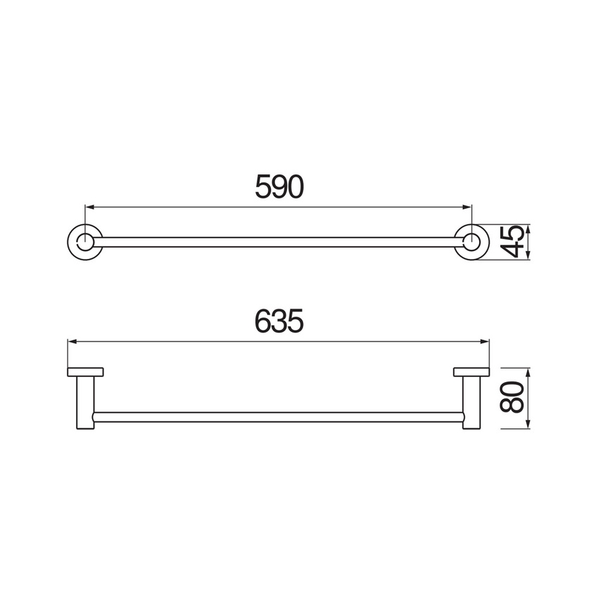 Immagine di Nobili ZEN porta salvietta L.64 cm, a parete, finitura cromo ACPL20/635CR