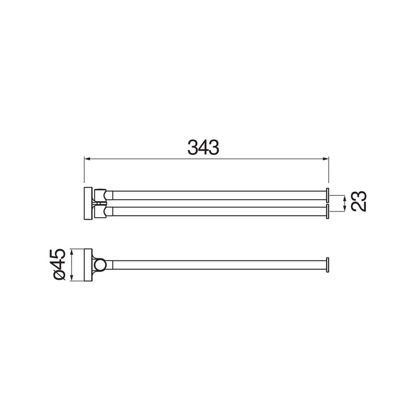 Immagine di Nobili ZEN porta salvietta doppio a parete, a snodo, finitura cromo ACPL22/2XCR