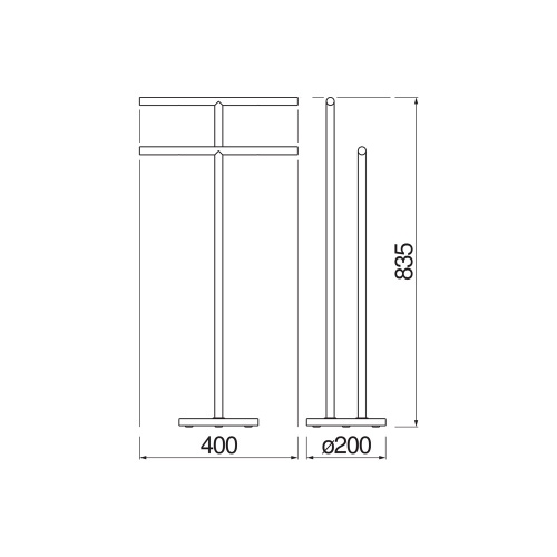 Immagine di Nobili ZEN piantana a pavimento, finitura cromo ACPL80/2XCR