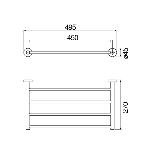 Immagine di Nobili ZEN rack porta salviette a parete, finitura cromo ACPL24CR