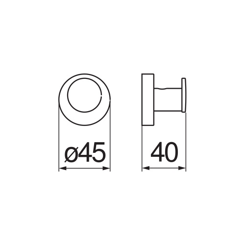 Immagine di Nobili ZEN appendino a parete, finitura cromo ACPL50CR