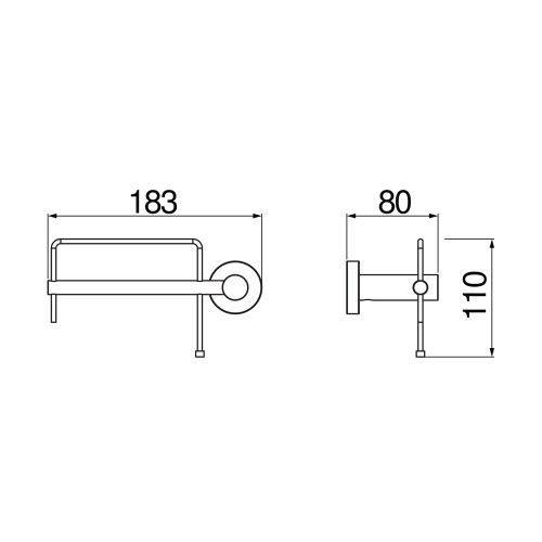 Immagine di Nobili ZEN porta rotolo sinistro a parete, finitura cromo ACPL30/SXCR
