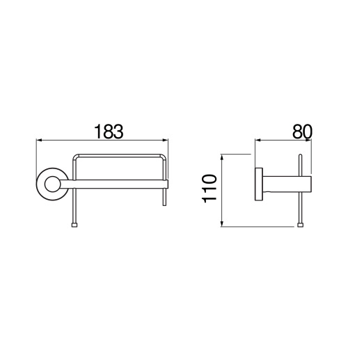 Immagine di Nobili ZEN porta rotolo destro a parete, finitura cromo ACPL30/DXCR