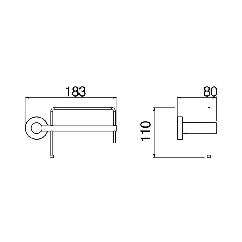Immagine di Nobili ZEN porta rotolo destro a parete, finitura cromo ACPL30/DXCR