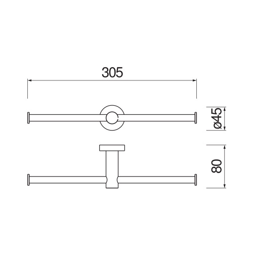 Immagine di Nobili ZEN porta rotolo doppio, a parete, finitura cromo ACPL30/2XCR