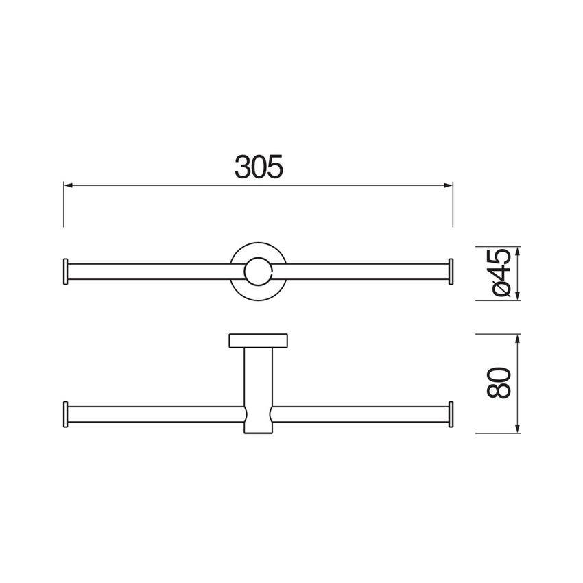 Immagine di Nobili ZEN porta rotolo doppio, a parete, finitura cromo ACPL30/2XCR