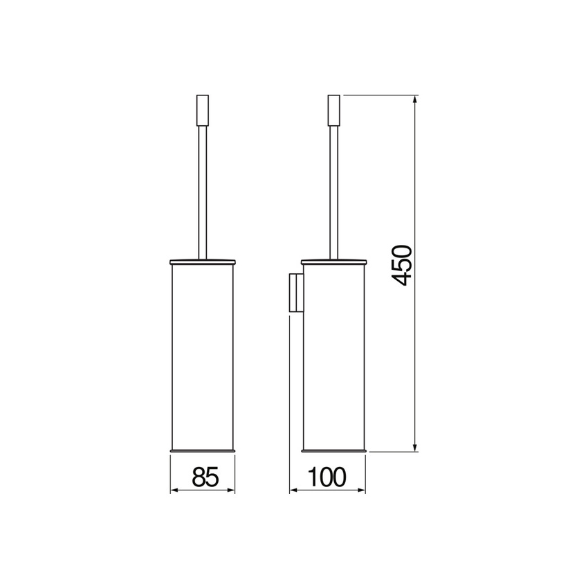 Immagine di Nobili ZEN porta scopino a parete, finitura cromo ACPL42CR