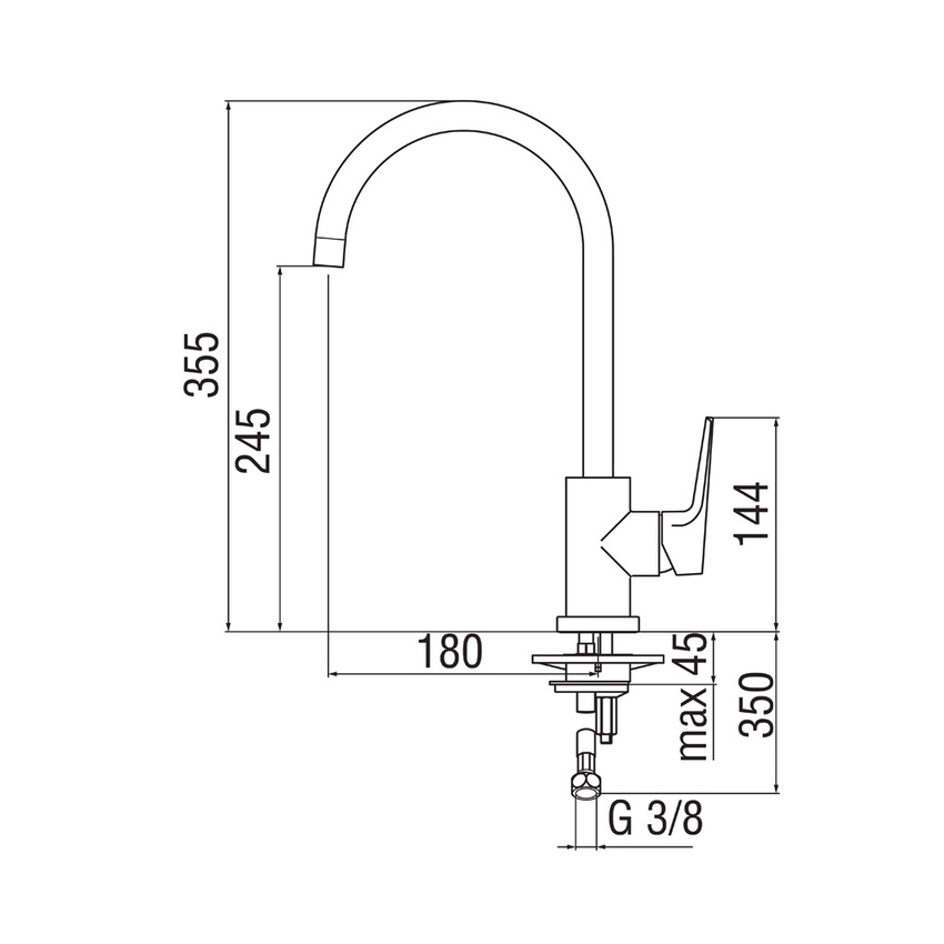 Immagine di Nobili NOBI miscelatore monocomando per lavello, con bocca girevole, finitura cromo NB84133CR