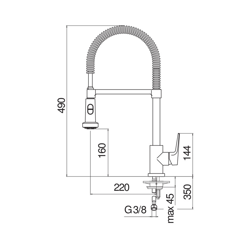 Immagine di Nobili NOBI miscelatore monocomando per lavello, con bocca girevole, finitura cromo NB84300/3CR