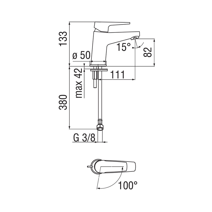 Immagine di Nobili NOBI miscelatore monocomando per lavabo, a risparmio energetico, senza scarico, finitura cromo NBE84118/2CR