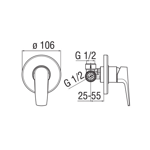 Immagine di Nobili NOBI miscelatore monocomando per doccia, ad incasso, a 1 via, finitura cromo NB84108CR