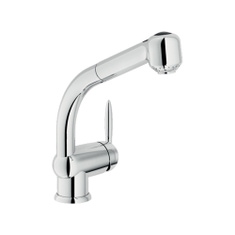 Immagine di Nobili OVETTO miscelatore monocomando per lavello, con bocca girevole e doccetta estraibile, finitura cromo NU12513/8CR