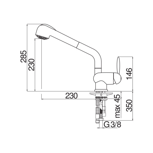 Immagine di Nobili OVETTO miscelatore monocomando per lavello, con bocca girevole e doccetta estraibile, finitura cromo NU12513/8CR