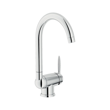 Immagine di Nobili OVETTO miscelatore monocomando per lavello, installazione sottofinestra, con bocca girevole abbattibile, finitura cromo NU12513/4CR