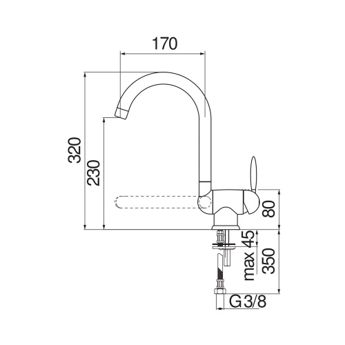 Immagine di Nobili OVETTO miscelatore monocomando per lavello, installazione sottofinestra, con bocca girevole abbattibile, finitura cromo NU12513/4CR