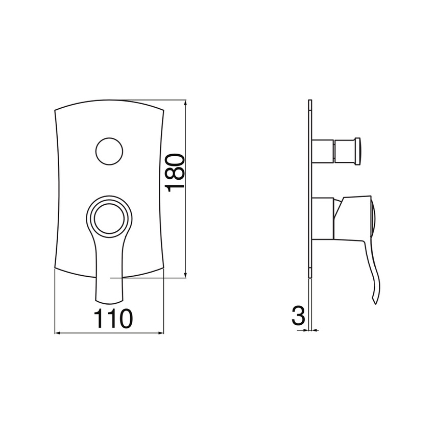 Immagine di Nobili SOFÌ miscelatore monocomando per doccia, ad incasso, 2 vie, finitura cromo SI98100/ECR